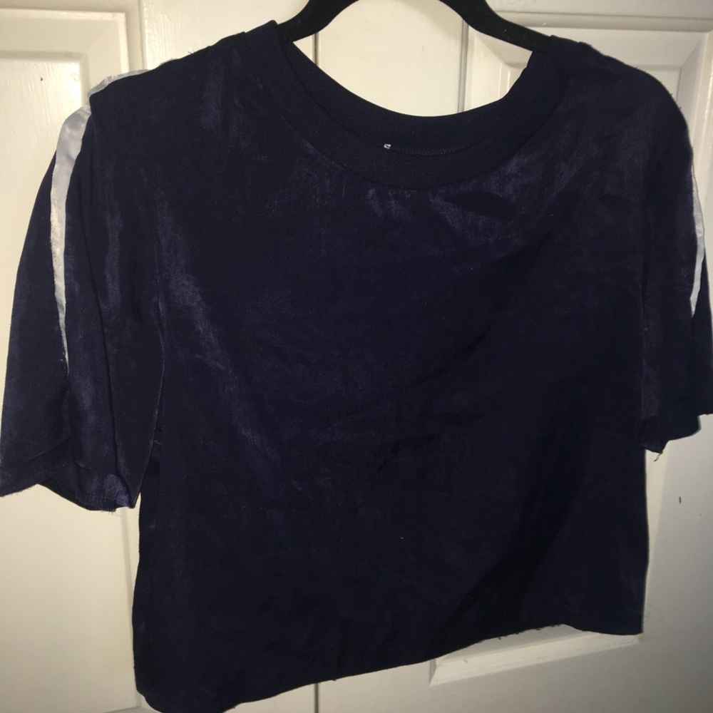Blue Silk Stripe Tee